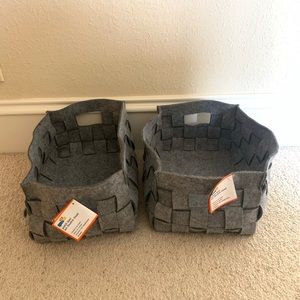 Woven Felt Basket Set of 2 BRAND NEW!